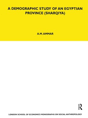 cover image of A Demographic Study of an Egyptian Province (Sharquiya)